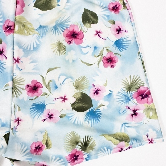 Floral Blouse & Short Set off the shoulder peasant top ultra high rise shorts - Picture 8 of 15
